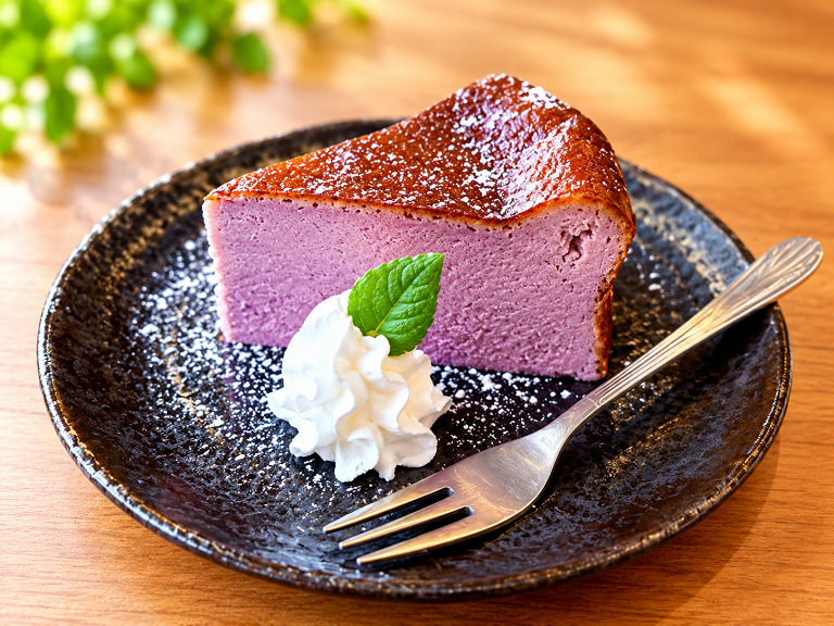 紫芋のクレミアバスクチーズケーキ